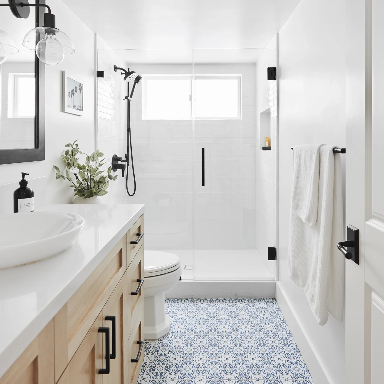 Christine Vroom Interiors | Gentry | Bright white bathroom
