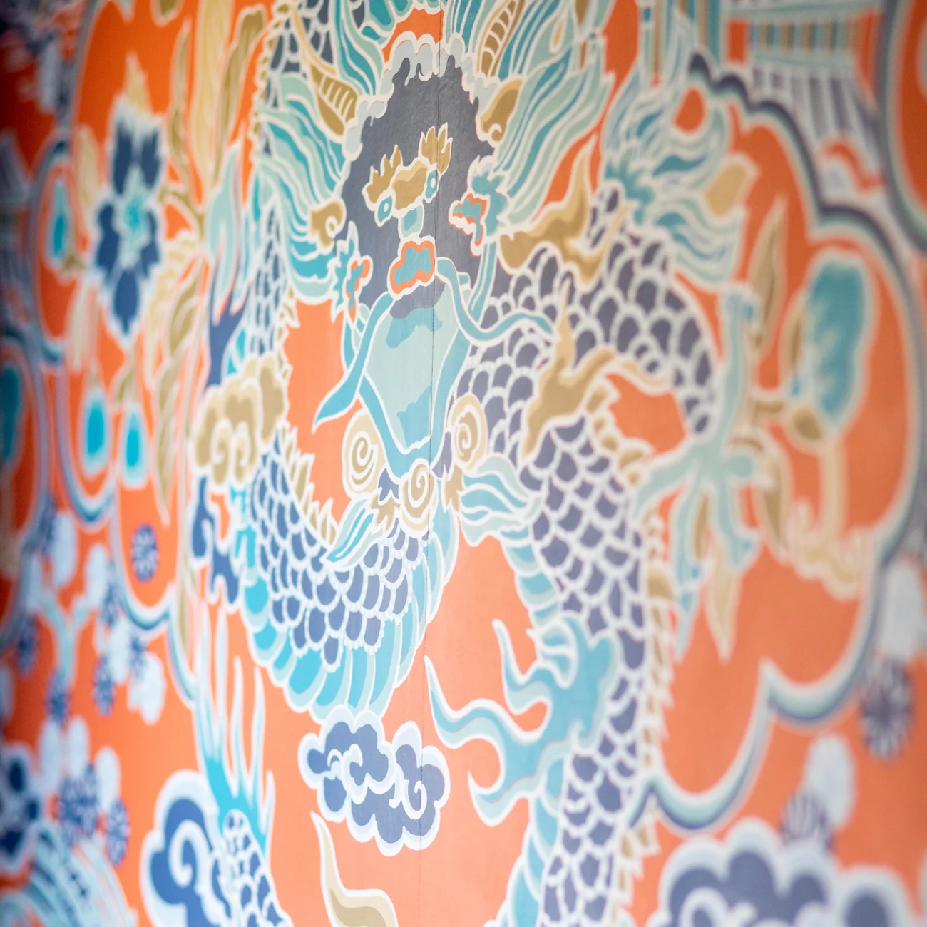 Christine Vroom Interiors | Via Arriba | Bright color, patterned wallpaper