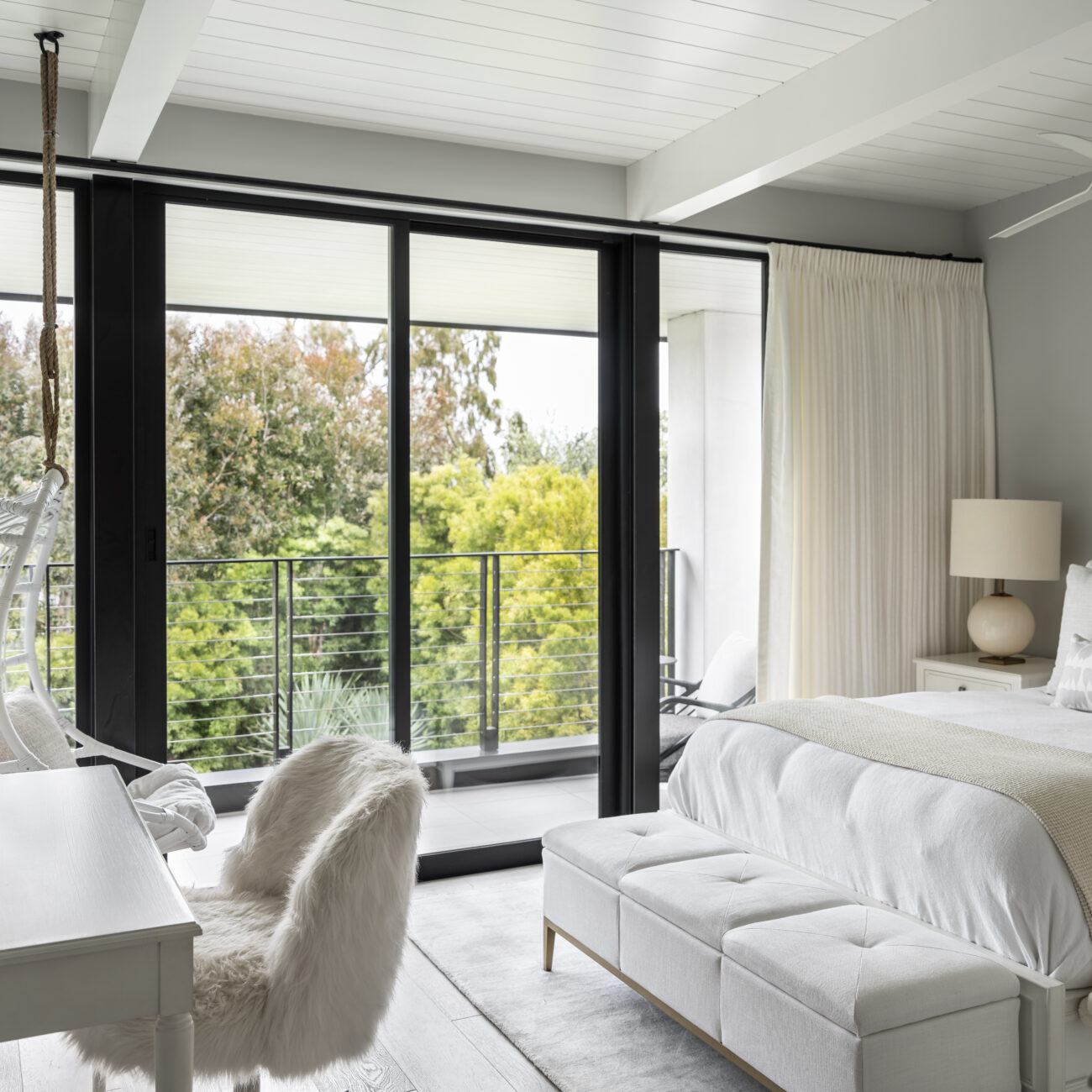 Christine Vroom Interiors | Laurel | Modern White Bedroom