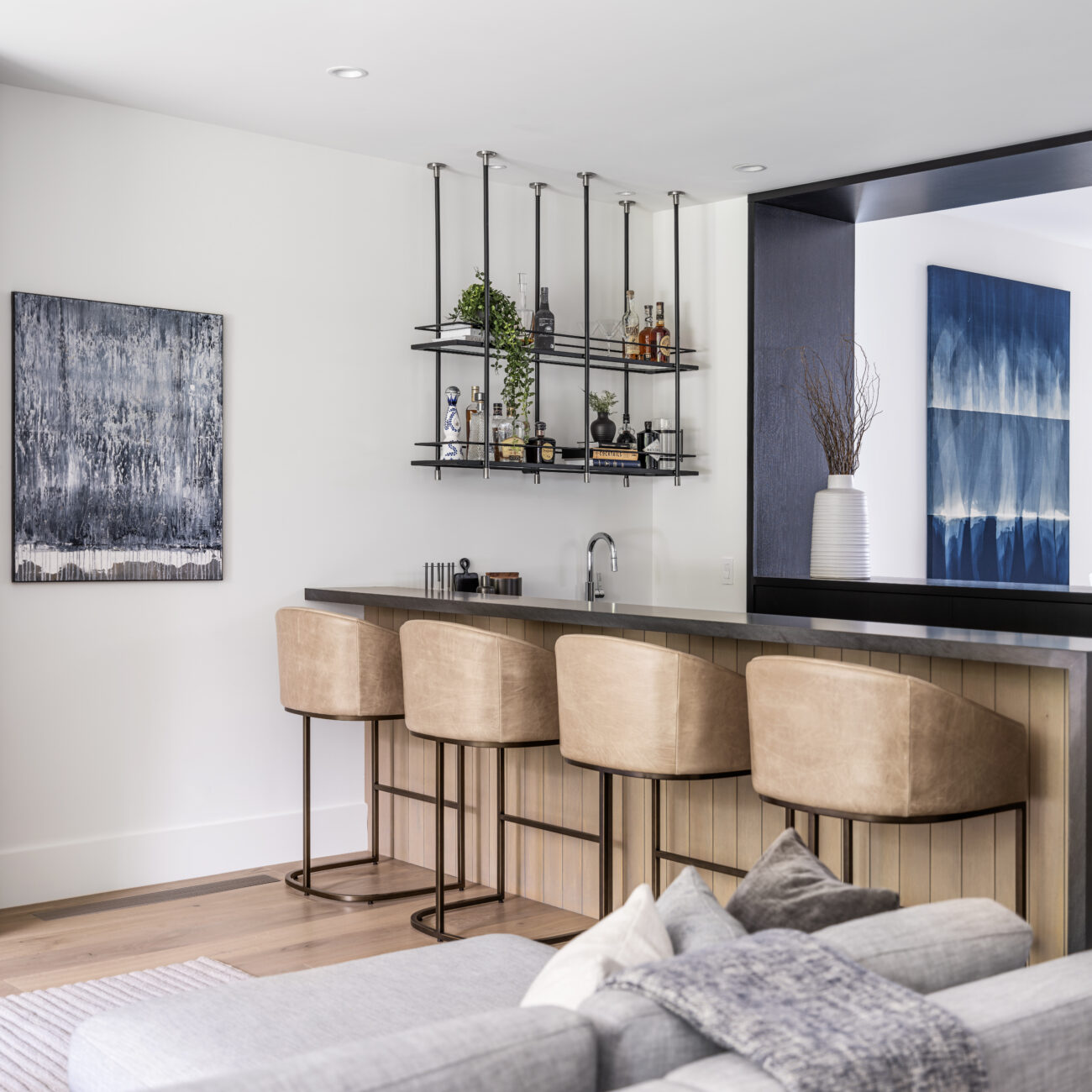 Christine Vroom Interiors | Laurel | Modern Living Room Bar