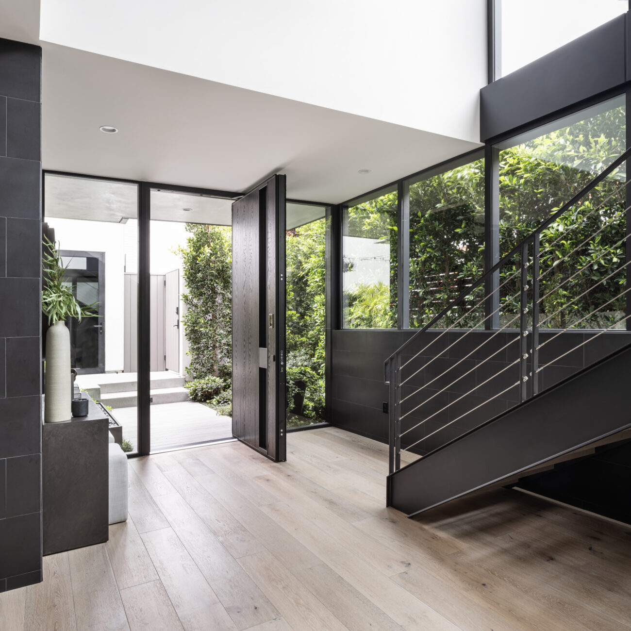 Christine Vroom Interiors | Laurel | Modern Entry ahll and staircase
